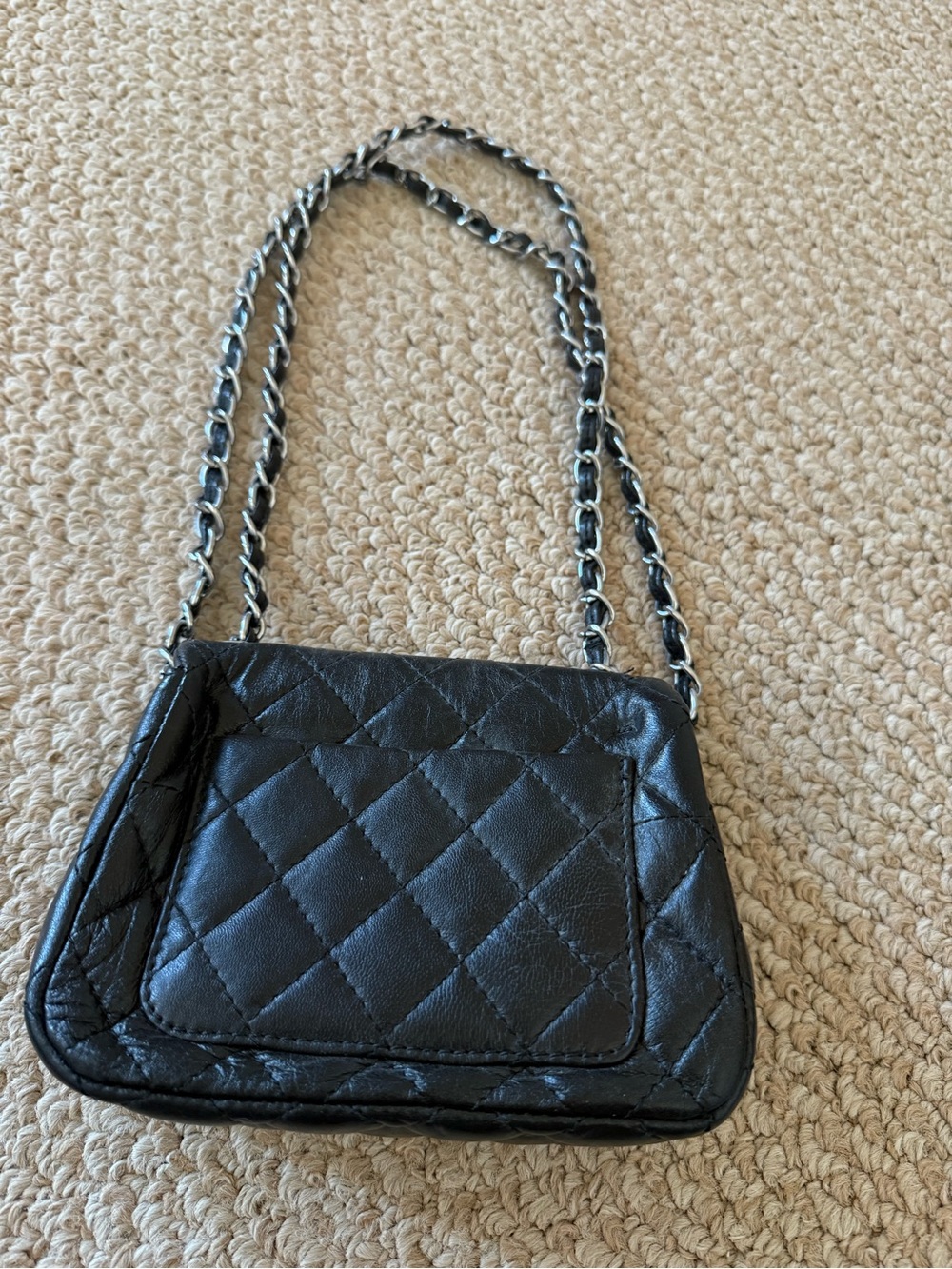 Black Quilted Leather Crossbody with Silver-Tone CC Lock - Picture 4 of 11
